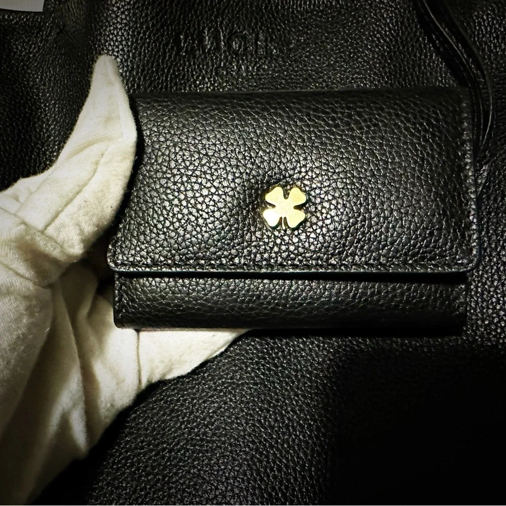 Vintage Y2K Lucky Brand Black soft Leather Tote Bag with keychain wallet laptop - Picture 11 of 17